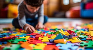 Child with puzzle