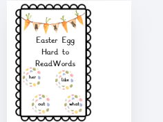 Easter Egg Hard to Read Words