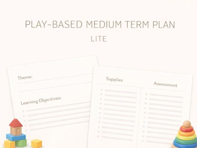 Play-Based Medium Term Plan Lite | Curriculum for Wales